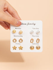 6pairs Golden Earring Giftset Sai Feel