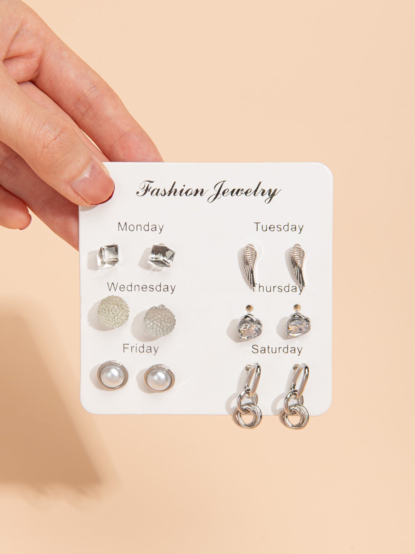 6pairs Wings Geometry Earring Giftset Sai Feel