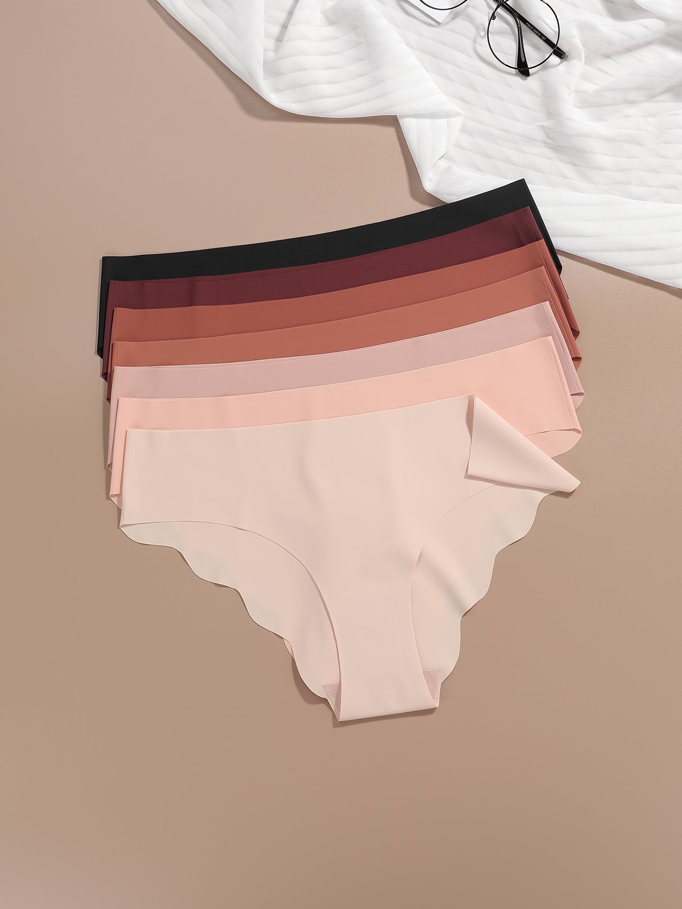 7 Pack Daily Wear Earth Stone Silky Seamless Comfort Panty Set Underwear Sai Feel