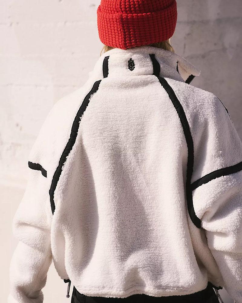 String Panel Contrast Woolen Jumper