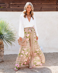 A World To See Floral Tie Front Wide Leg Pants