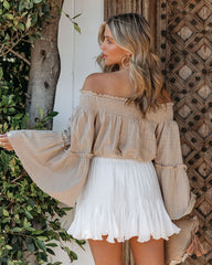 Aari Cotton Off The Shoulder Top - Sand