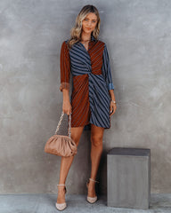 Abby Twist Front Striped Shirt Dress - FINAL SALE