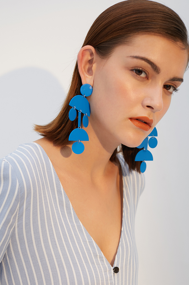 Acrylic Geometric Long Earrings Sai Feel