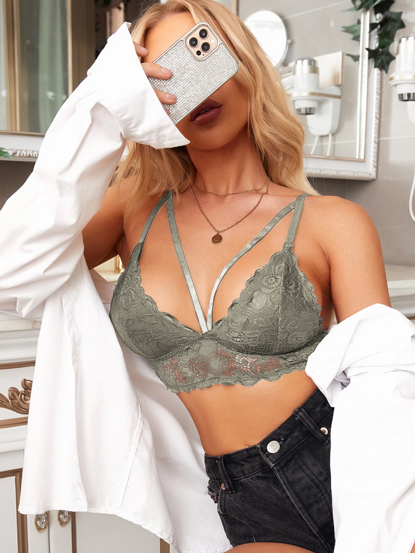 Adjustable Strappy Lace Bralette Sai Feel