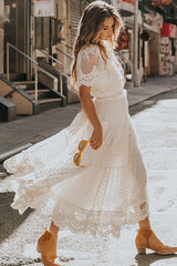 Adoration white lace midi dress Sai Feel