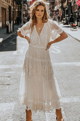 Adoration white lace midi dress Sai Feel