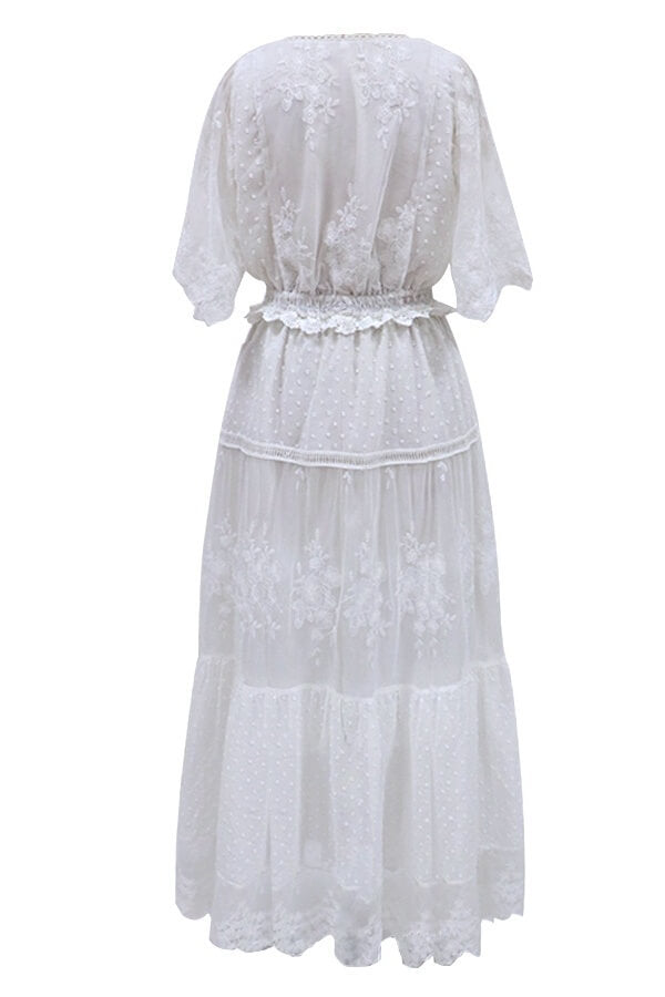 Adoration white lace midi dress Sai Feel