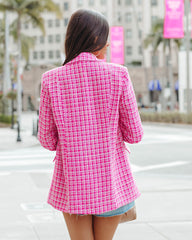 Ainsley Tweed-Blazer mit Taschen - Hot Pink 