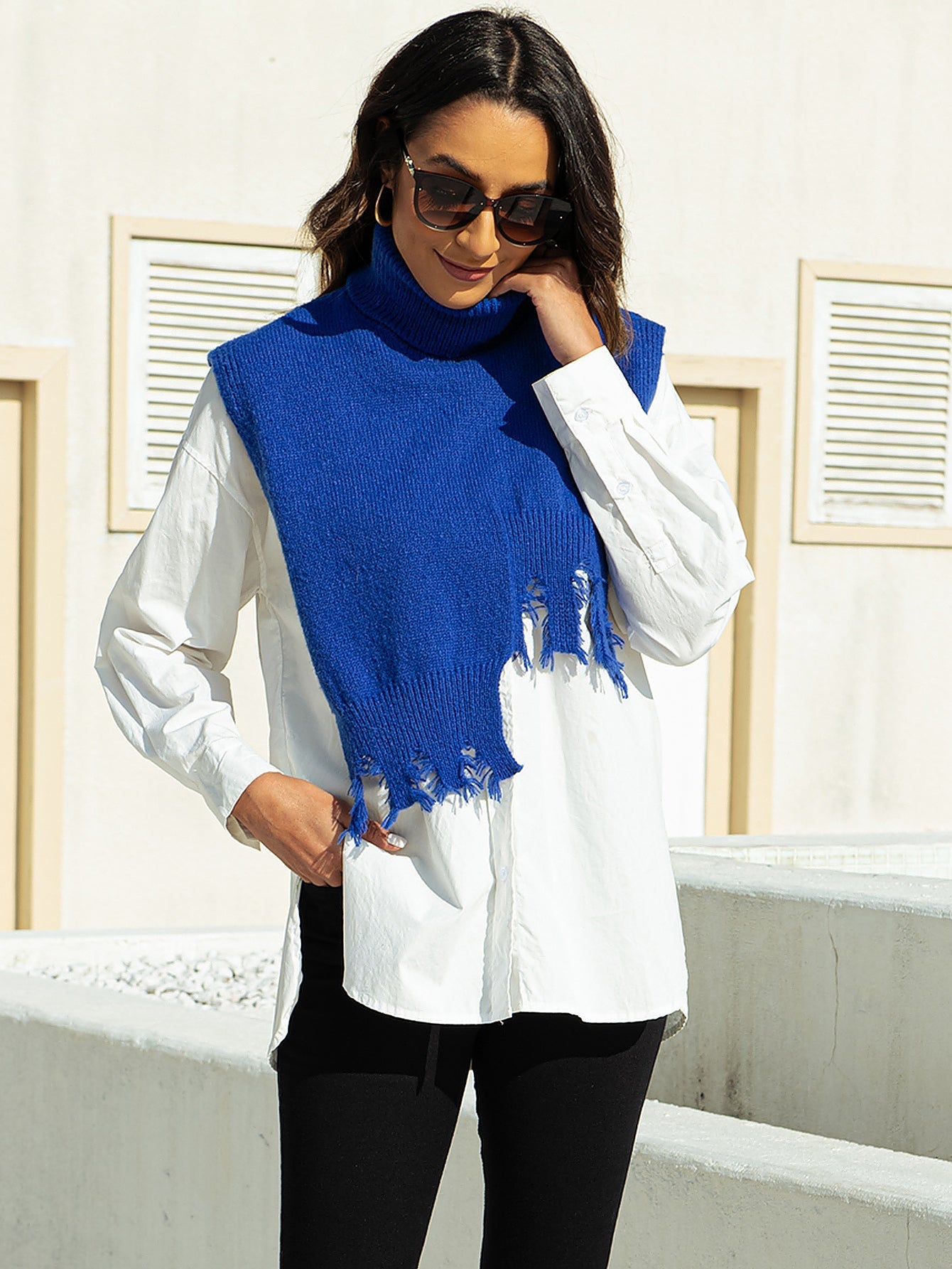 Airy Turtleneck Sleeve Shrug Sai Feel