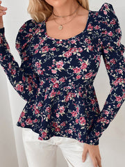 All Over Print Peplum Top Sai Feel