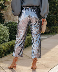 All Ritz Pocketed Sequin Crop Pants - Charcoal - FINAL SALE