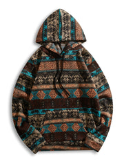 Allover Print Kangaroo Pocket Hoodie Sai Feel