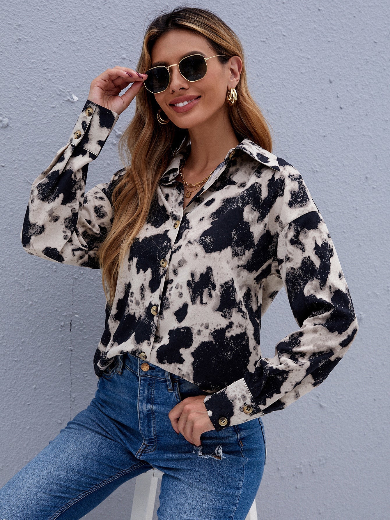 Animal Print Blouse Sai Feel