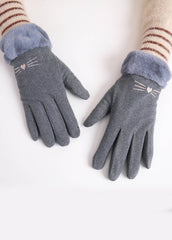 Animal Suede Sherpa Gloves Sai Feel
