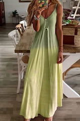 Ankle-Length Sleeveless V-Neck A-Line Women's Dress Sai Feel