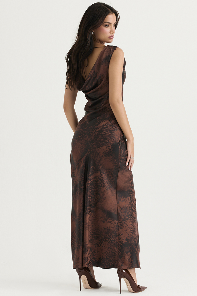 Antique Copper Bias Cut Maxi Dress Sai Feel