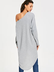 Asymmetrical Neck High Low Dress Sai Feel