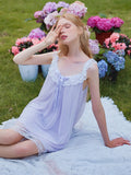 BOW FRONT LACE TRIM NIGHT DRESS Sai Feel