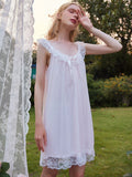BOW FRONT LACE TRIM NIGHT DRESS Sai Feel