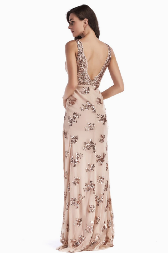 Backless Maxi Sequin Dress Sai Feel