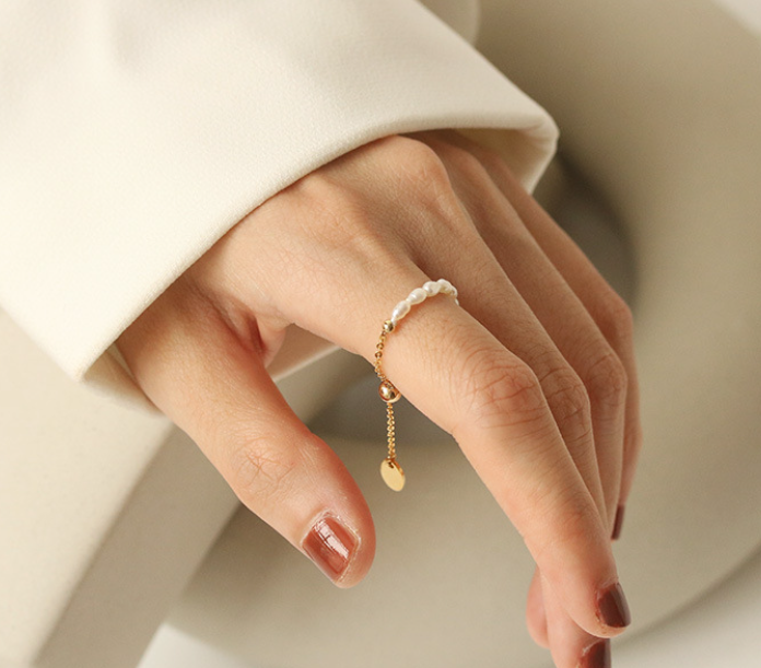 Bead Chain Adjustable Ring Female Minority Simple Retro Easy Matching Graceful and Fashionable Bracelet Sai Feel