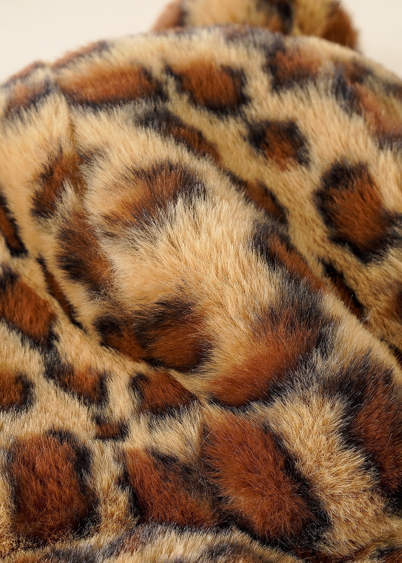 Bear Ear Leopard Print Fuzzy Bucket Hat Sai Feel