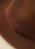 Belt Decor Trimmed Fedora Hat Sai Feel