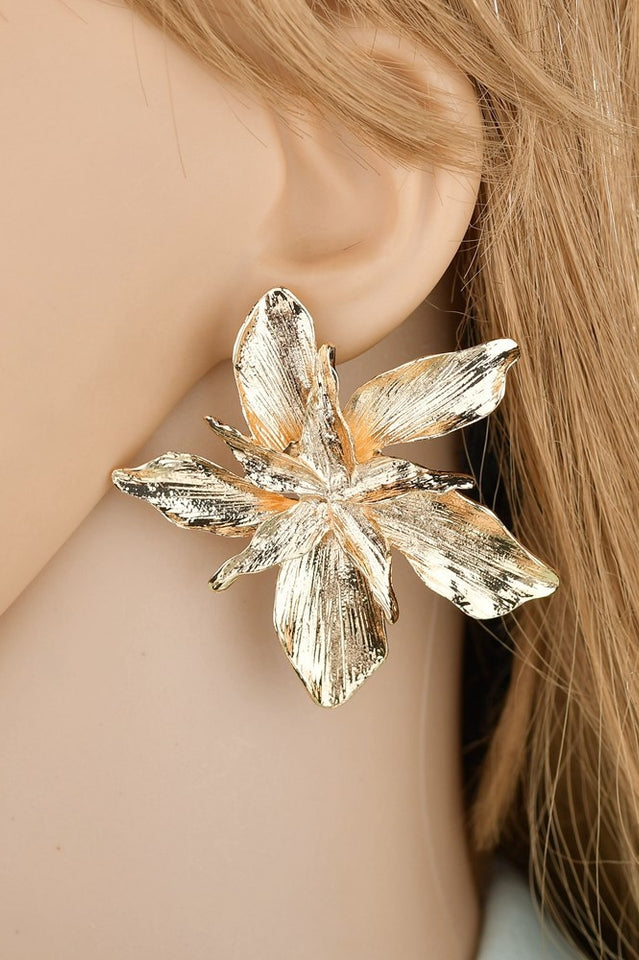 Big Flower Drop Dangle Earrings Sai Feel