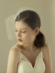 Birdcage mesh wedding Veil Hair Clip Sai Feel