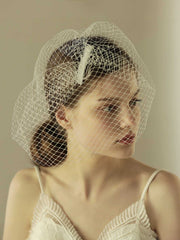 Birdcage mesh wedding Veil Hair Clip Sai Feel