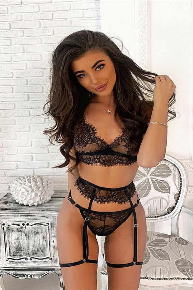 Black Lace Bra Set Sai Feel