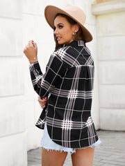 Black Plaid Button Blouse Sai Feel