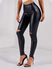 Black Skinny Faux Leather Leggings Sai Feel