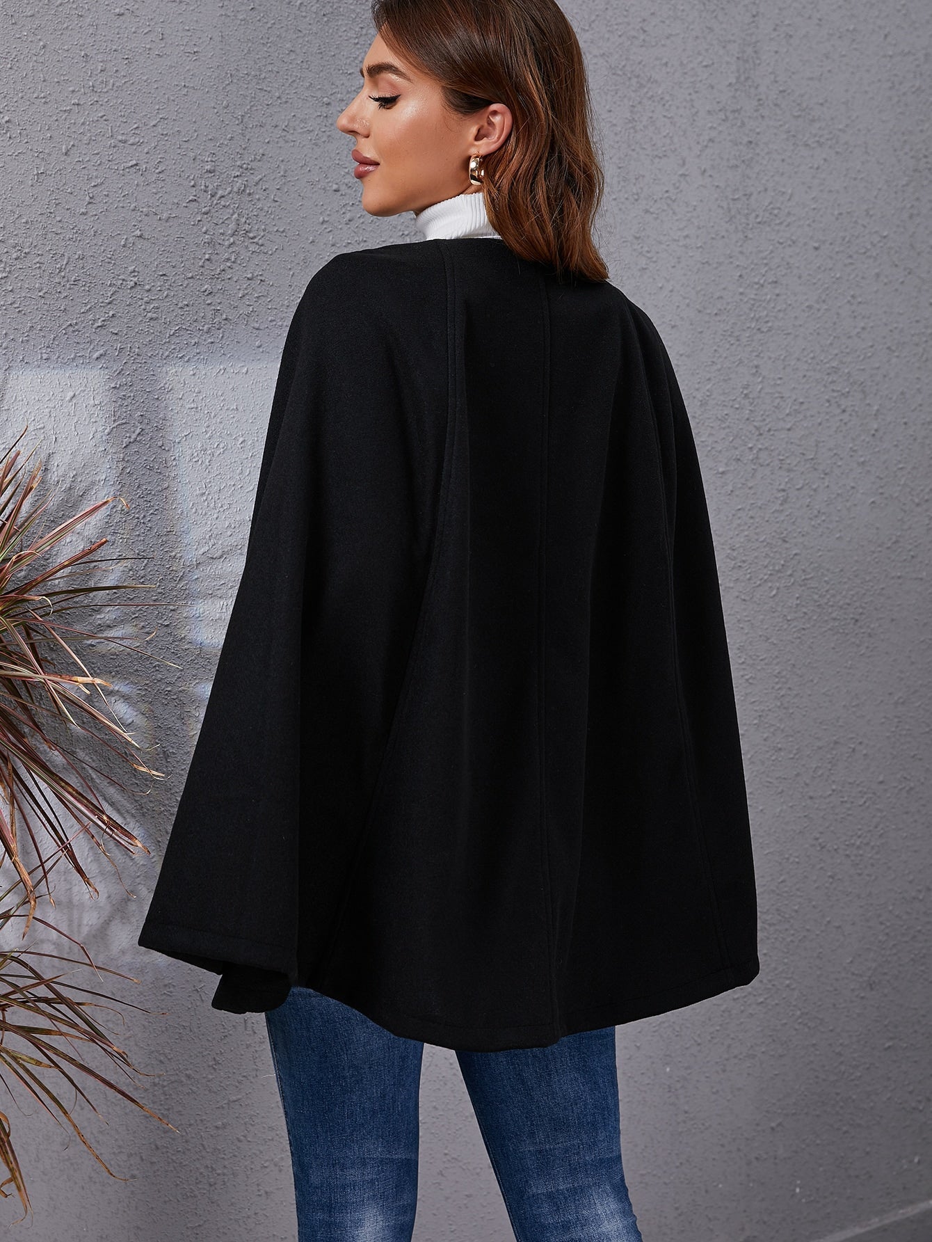 Black loose shawl cloak Sai Feel