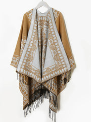 Bohemian tassel shawl dual-use warmth imitation cashmere acrylic tassel shawl Sai Feel