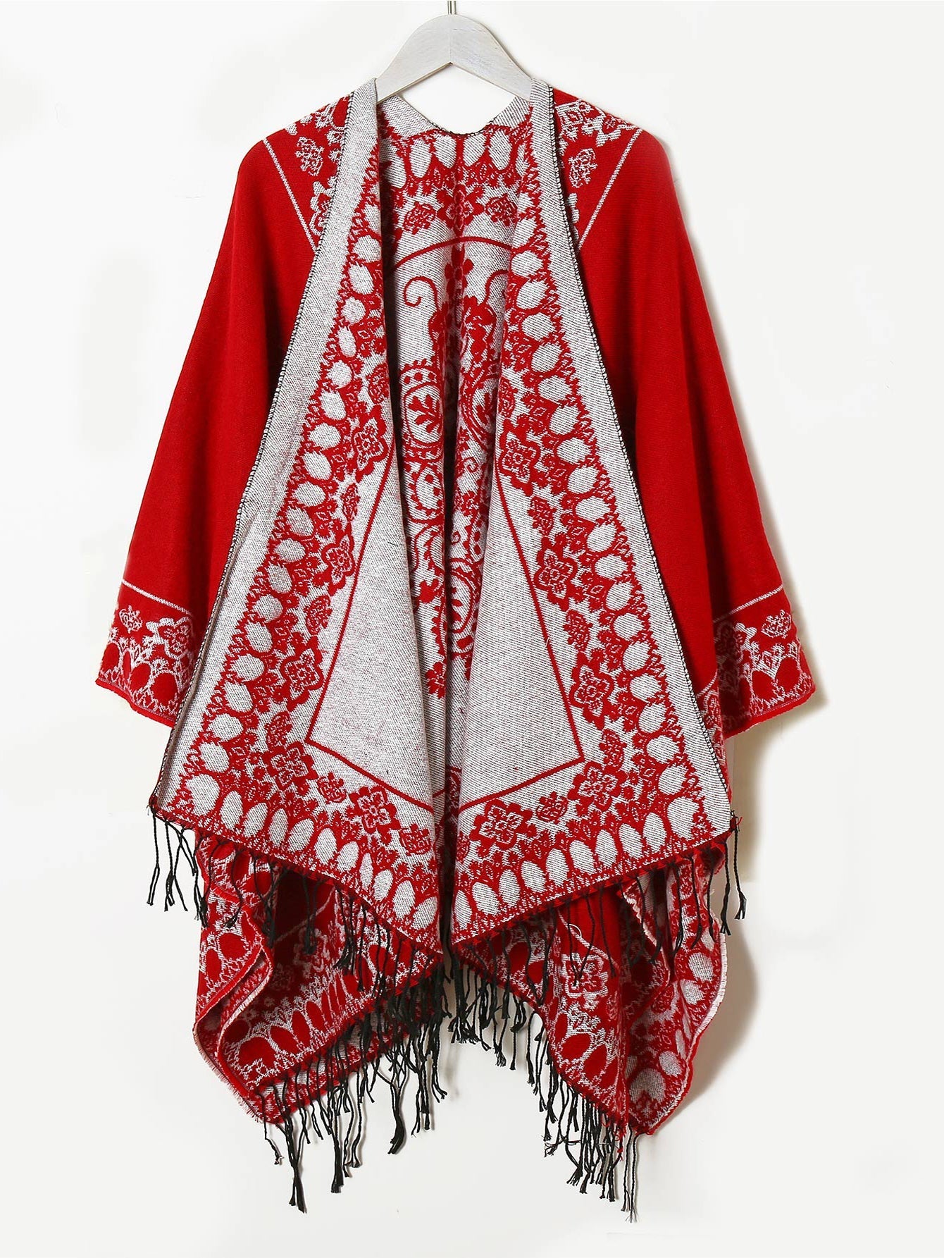 Bohemian tassel shawl dual-use warmth imitation cashmere acrylic tassel shawl Sai Feel