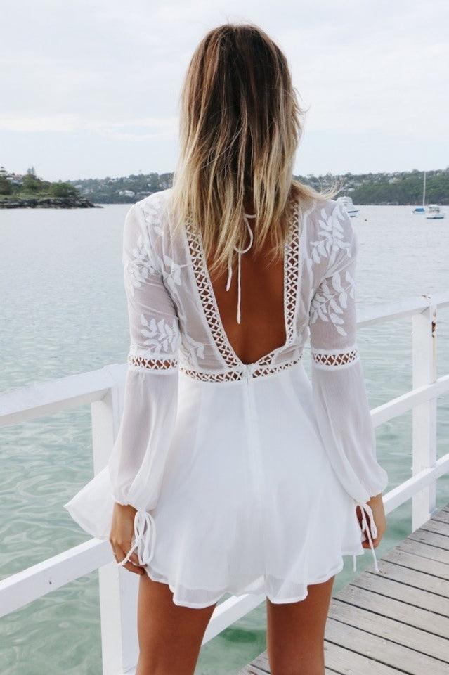 Boho Backless Beach Mini Sundress Sai Feel