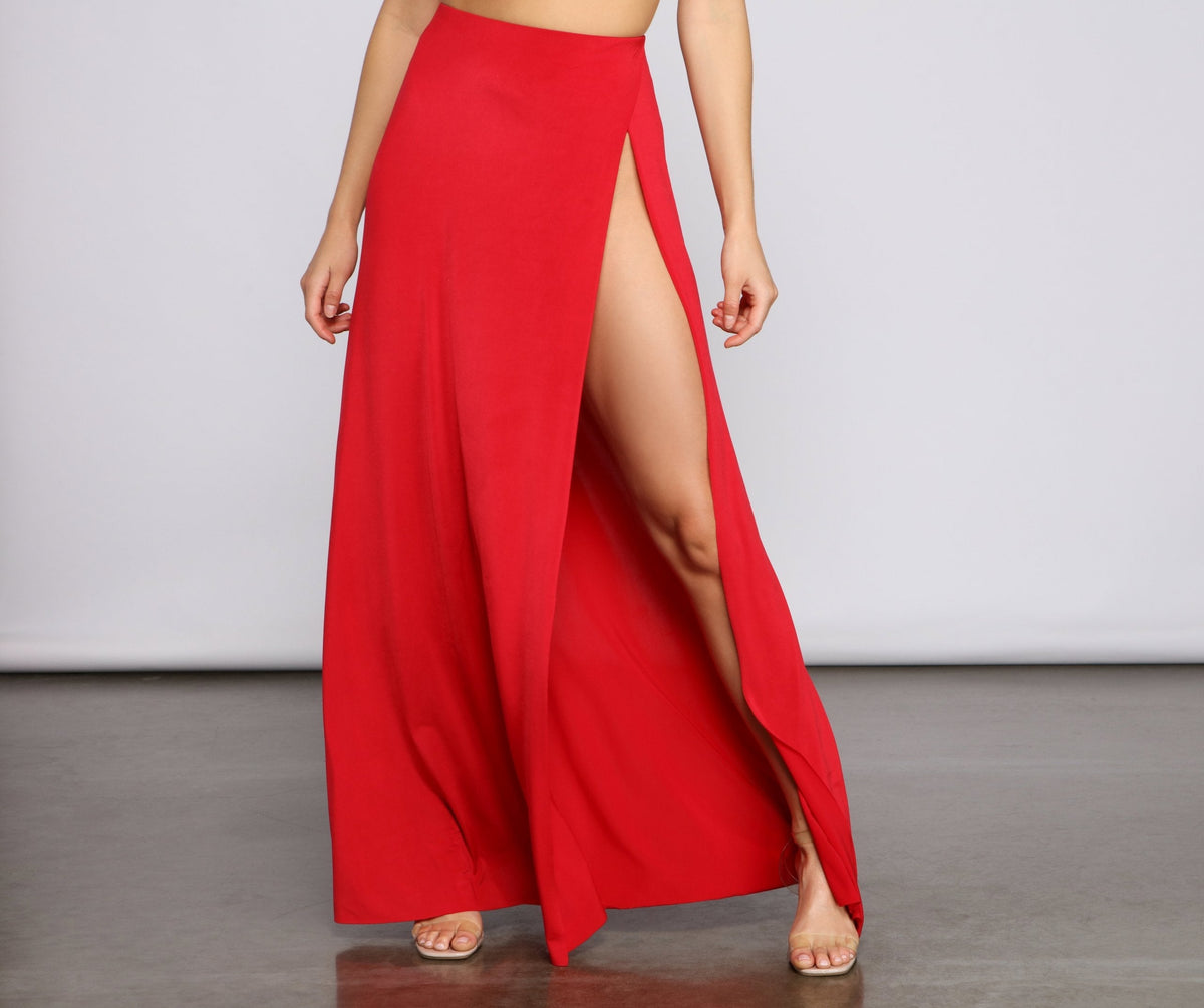 Bold Impressions High Slit Maxi Skirt Sai Feel