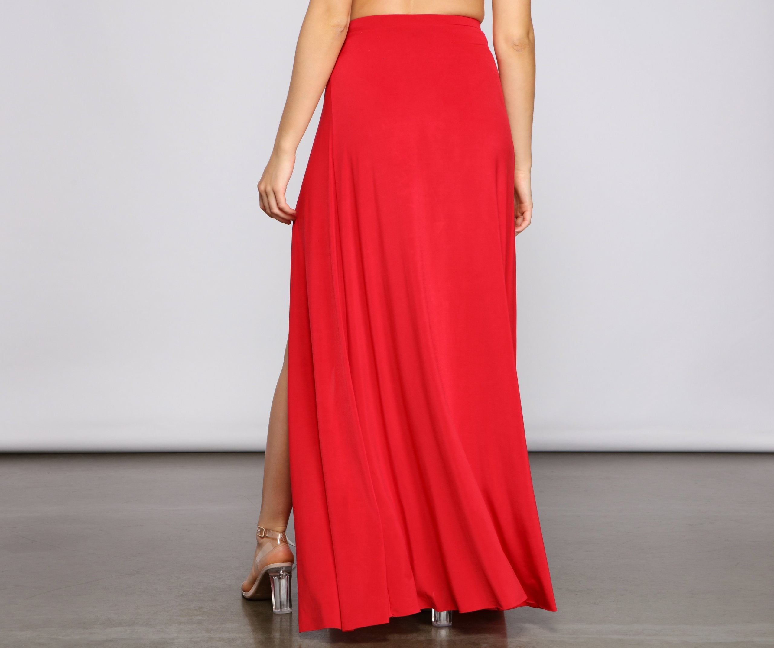 Bold Impressions High Slit Maxi Skirt Sai Feel