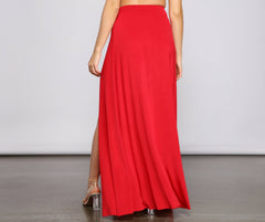 Bold Impressions High Slit Maxi Skirt Sai Feel