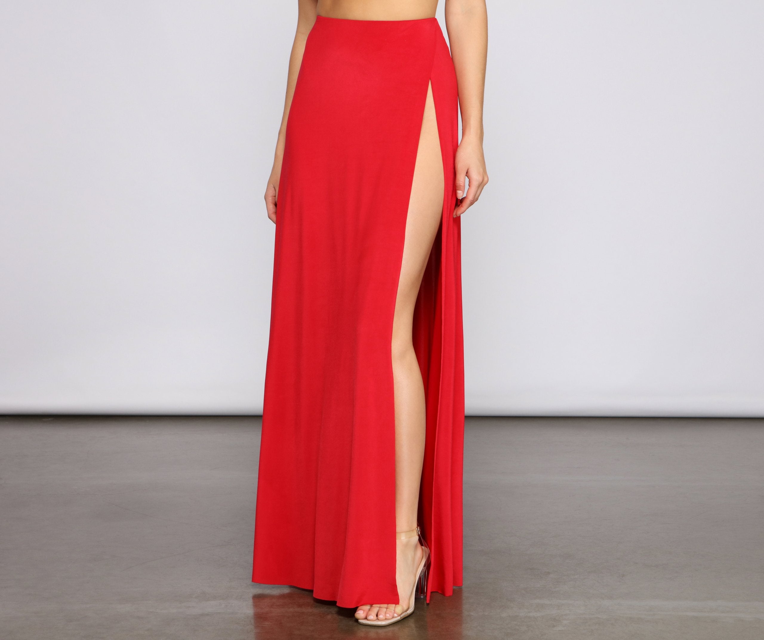 Bold Impressions High Slit Maxi Skirt Sai Feel