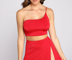 Bold Impressions One Shoulder Crop Top Sai Feel