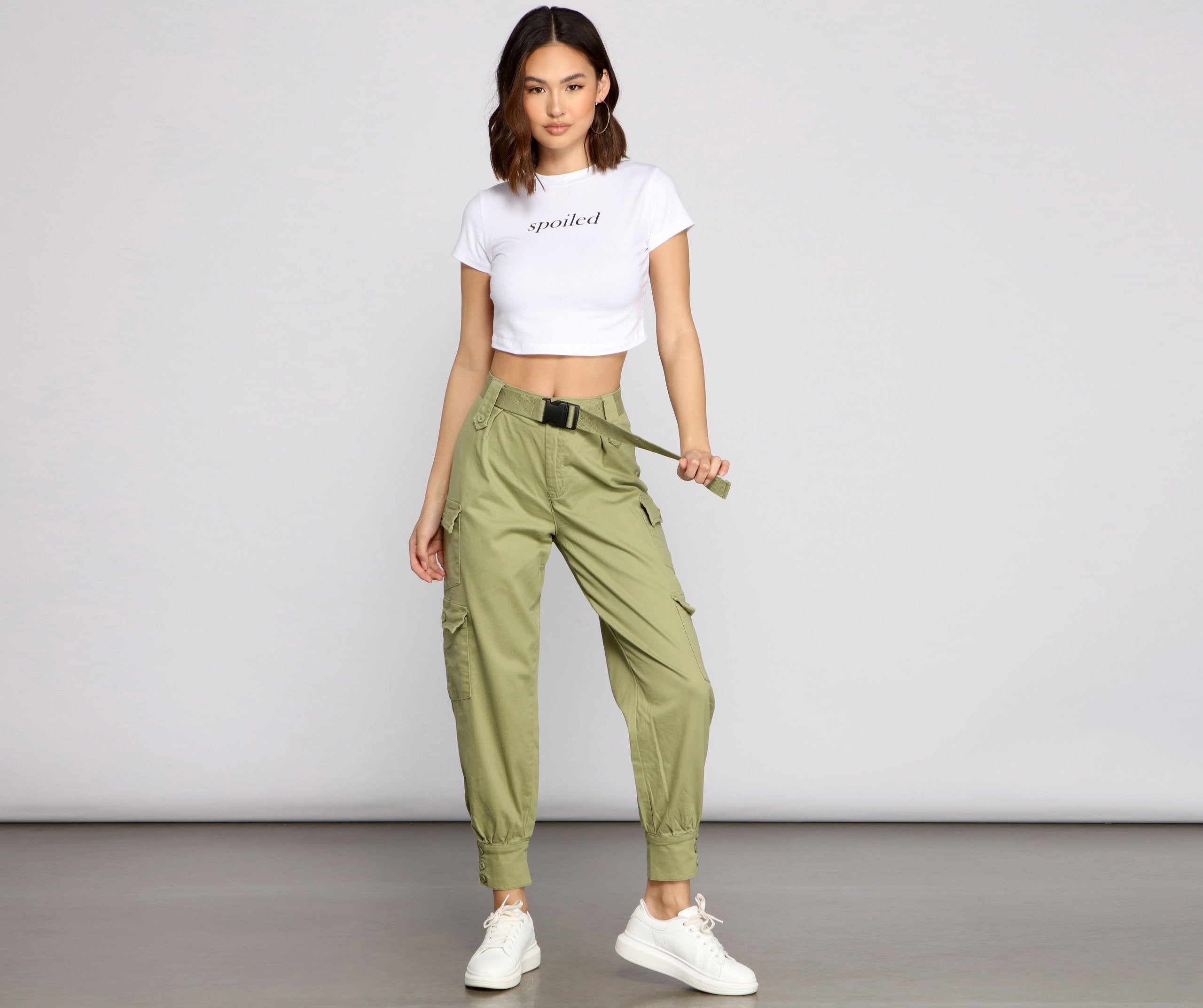 Boldly Belted Cargo Joggers Sai Feel