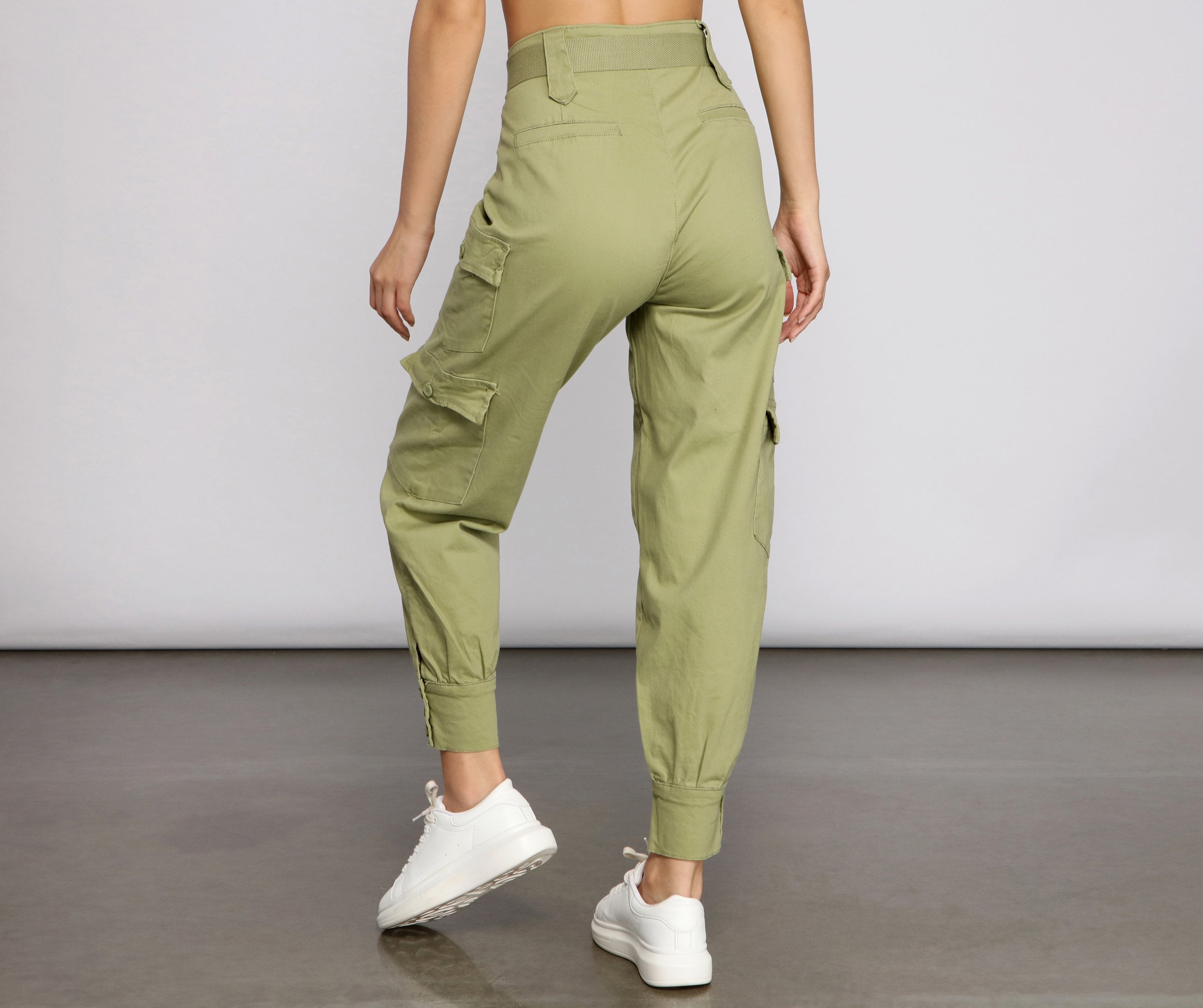 Boldly Belted Cargo Joggers Sai Feel