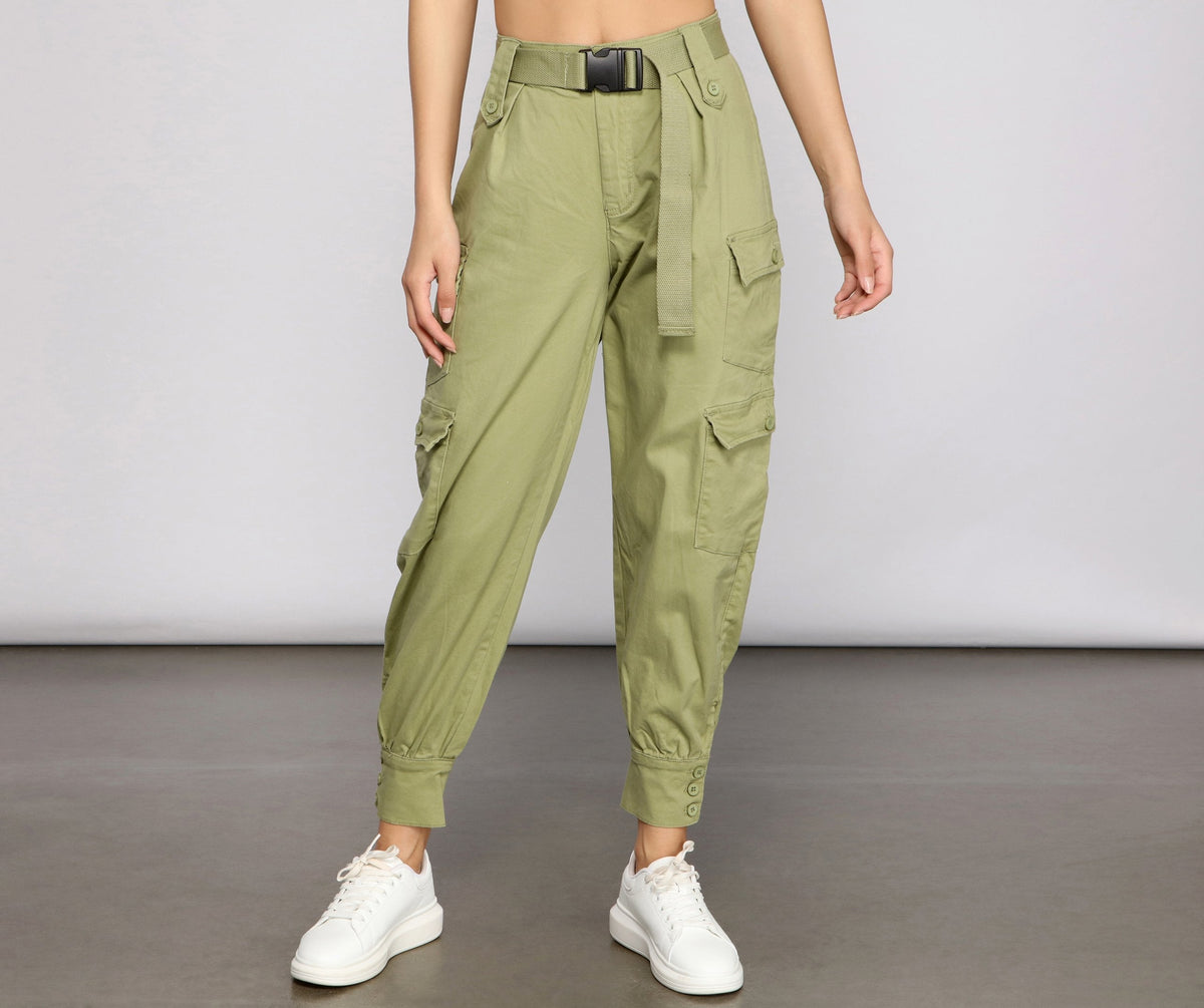 Boldly Belted Cargo Joggers Sai Feel