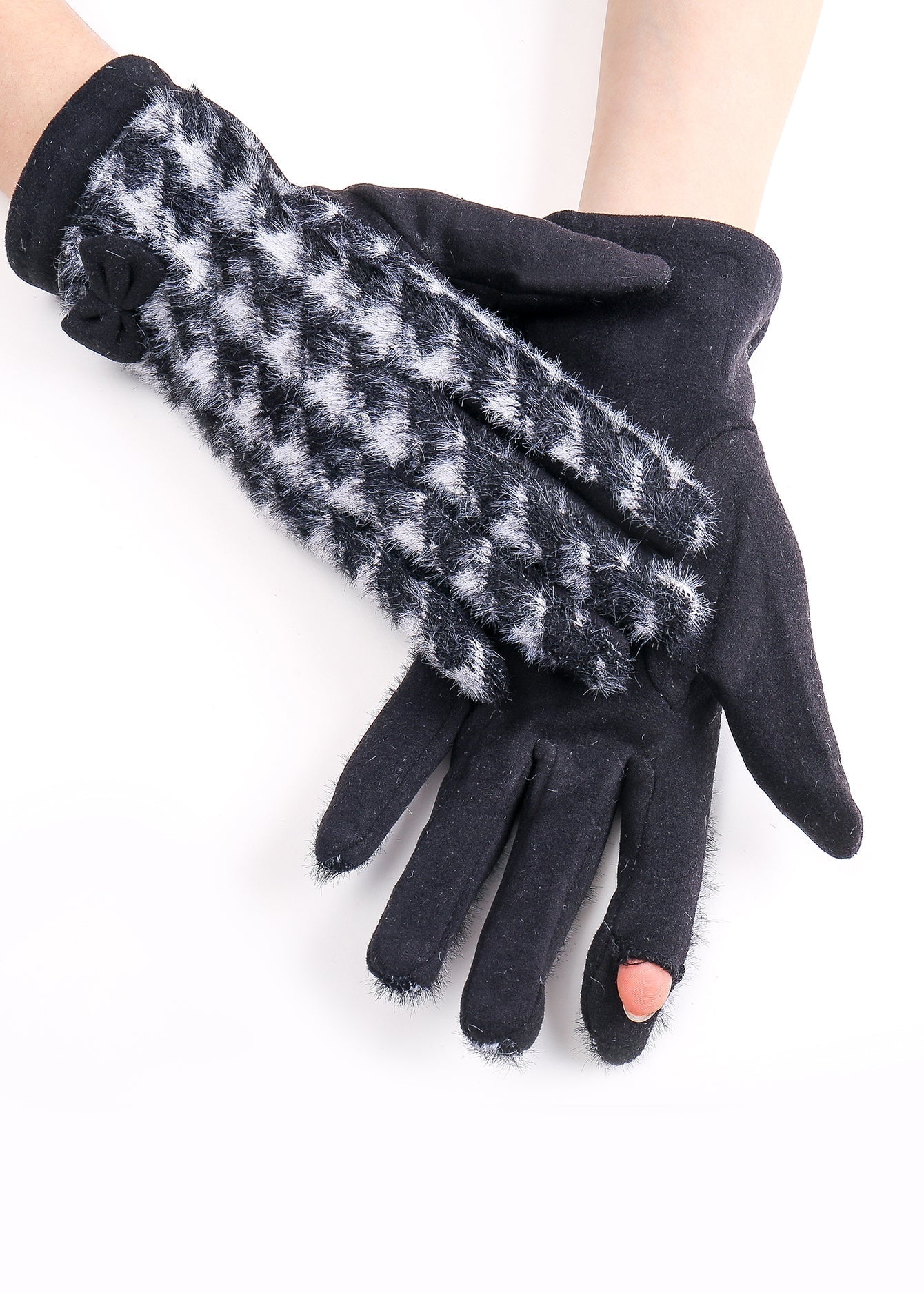 Bow Decor Touch Screen Gloves Sai Feel