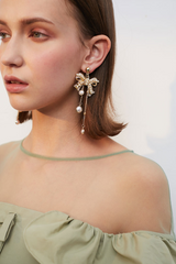 Bow Shape Drop Earrings Sai Feel