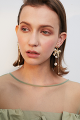 Bow Shape Drop Earrings Sai Feel