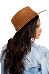 Braided Faux Suede Panama Hat Sai Feel